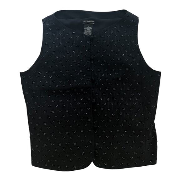 🖤 Vintage‎ Liz Claiborne Beaded Vest - Size 10 - Picture 1 of 4